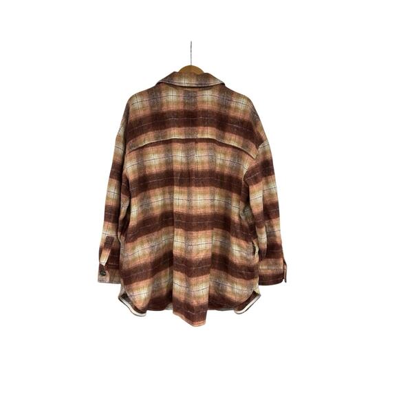 BP Brass Plum Orange Red Plaid Jacket Shacket Fall Layer Womens 2XL - Picture 4 of 6